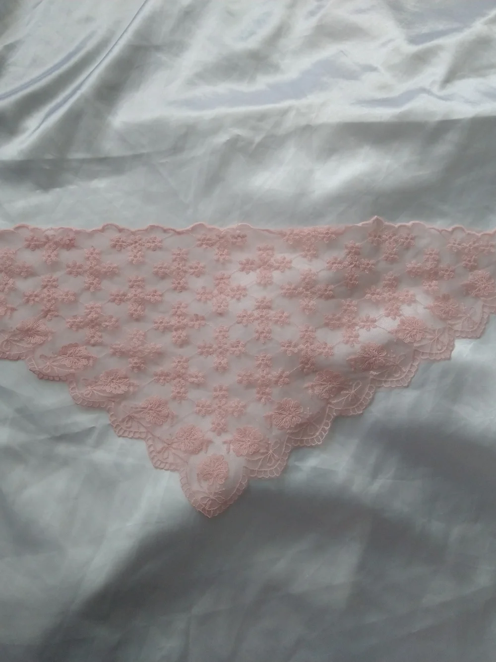kaiia Accessories Lace Hair Scarf in Blush Pink